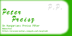 peter preisz business card
